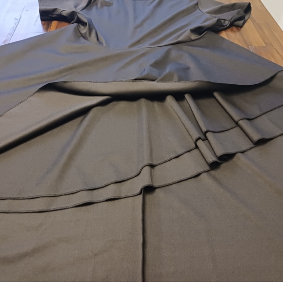 SimpleFun Black High Low Ruffle High Neck Peplum Shirt Dress Size XL - Picture 8 of 11